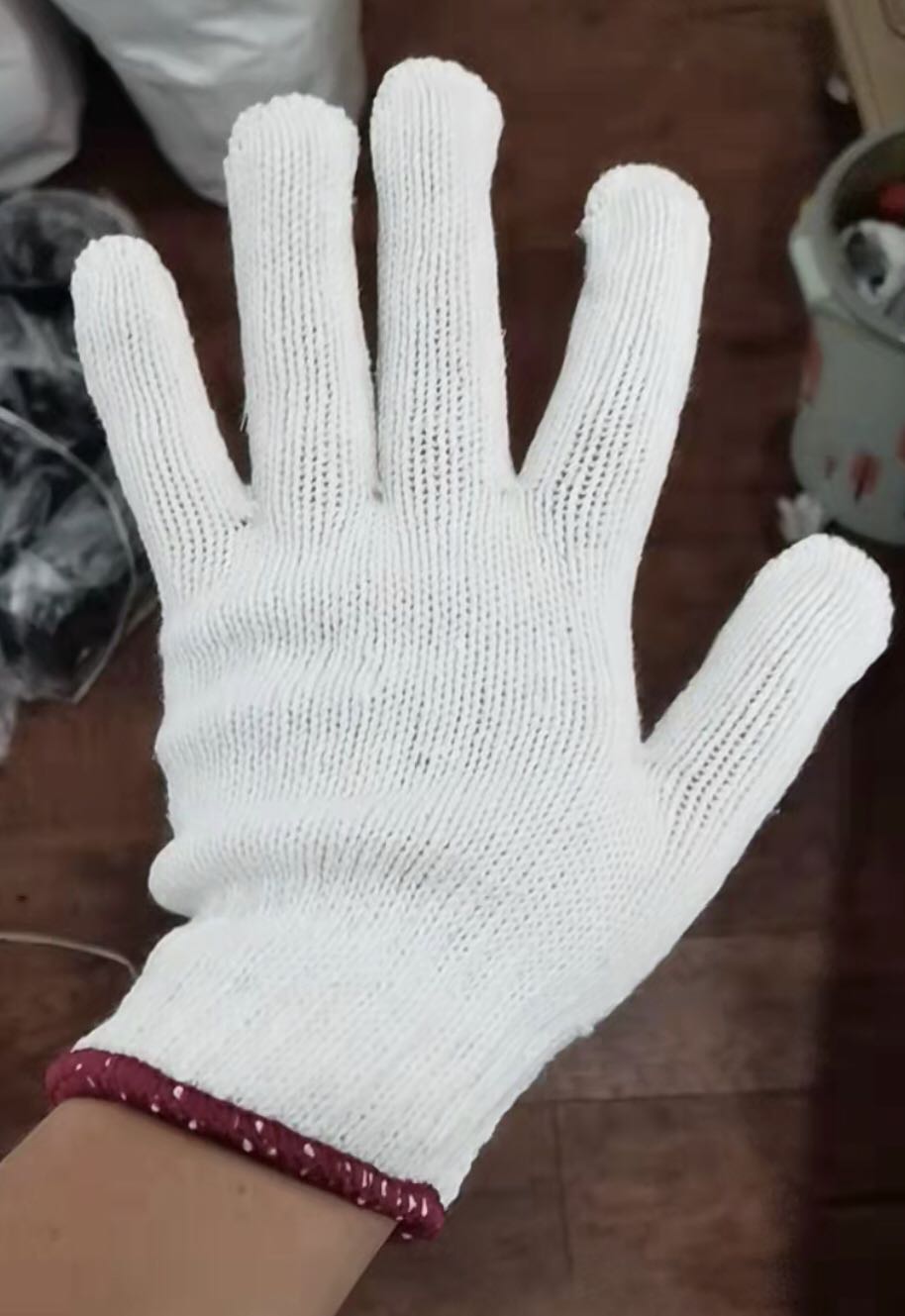  Labour Cotton Safety Knitted Work Gloves 2
